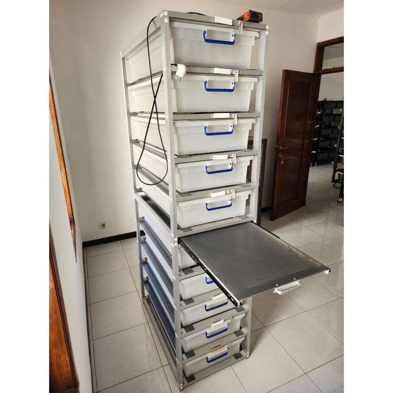Rak Breeding Ball Python 10 Slot Box LG Kokoh Premium