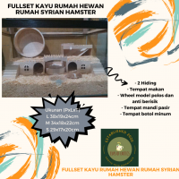 Fullset kayu rumah hewan rumah syrian hamster Ukuran M