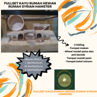 Fullset kayu rumah hewan rumah syrian hamster Ukuran L