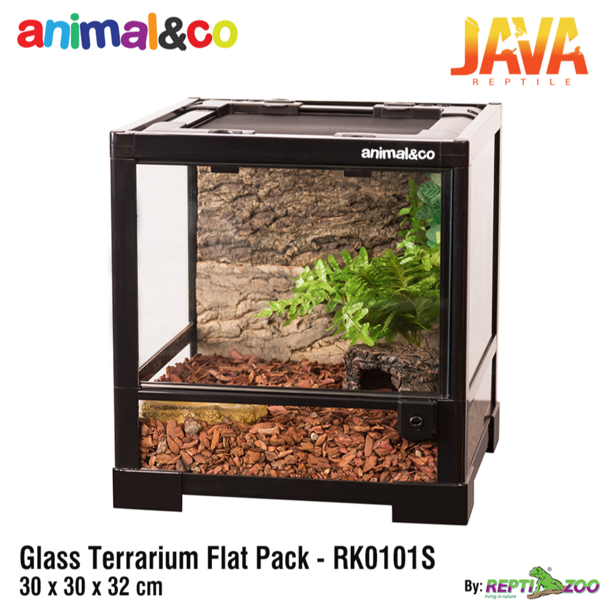 Animal&co Glass Terrarium 30x30x32cm by Reptizoo RK0101S
