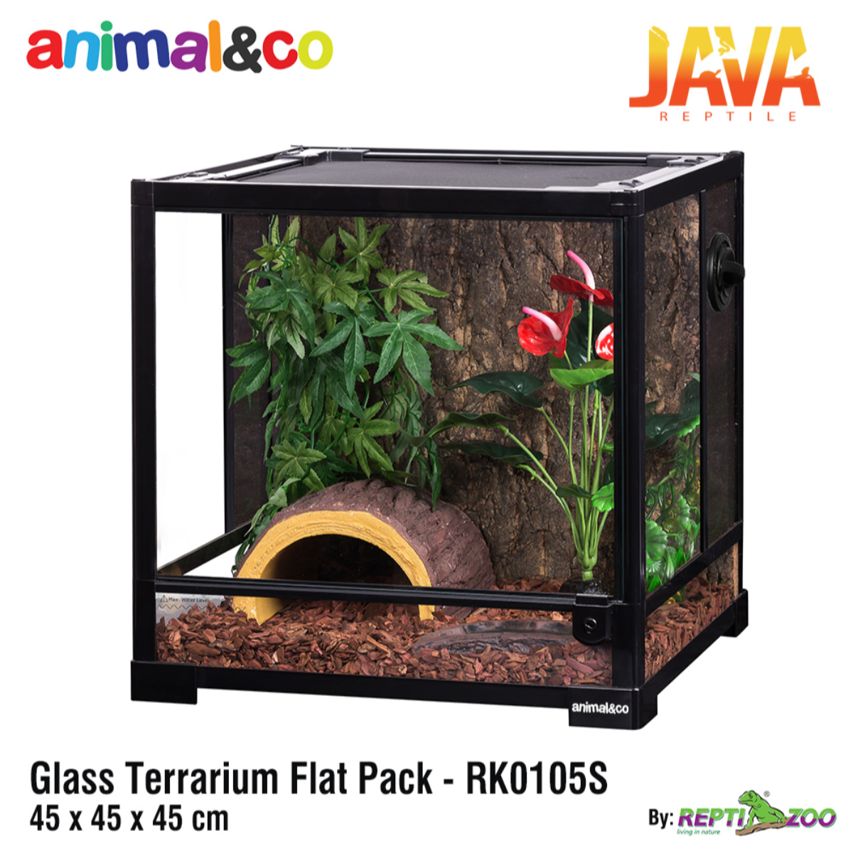 Animal&co Glass Terrarium 45x45x45cm by Reptizoo RK0105S