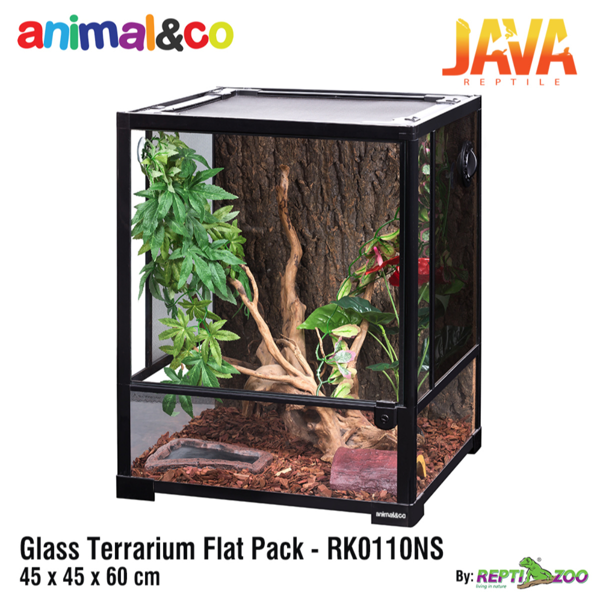 Animal&co Glass Terrarium 45x45x60cm by Reptizoo RK0110NS