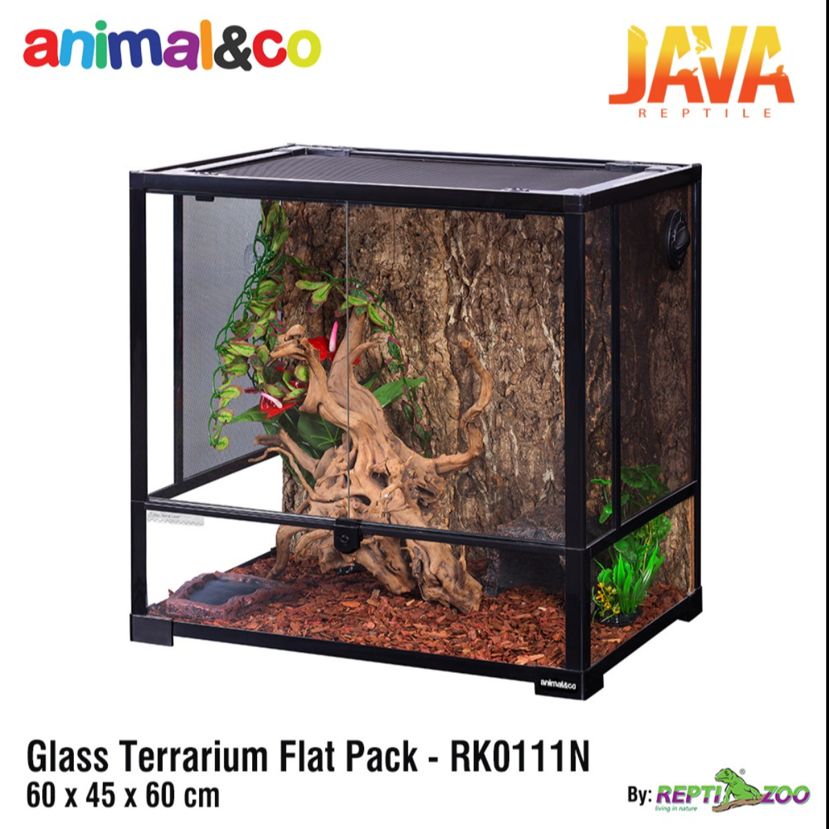 Animal&co Glass Terrarium 60x45x60cm by Reptizoo RK0111N
