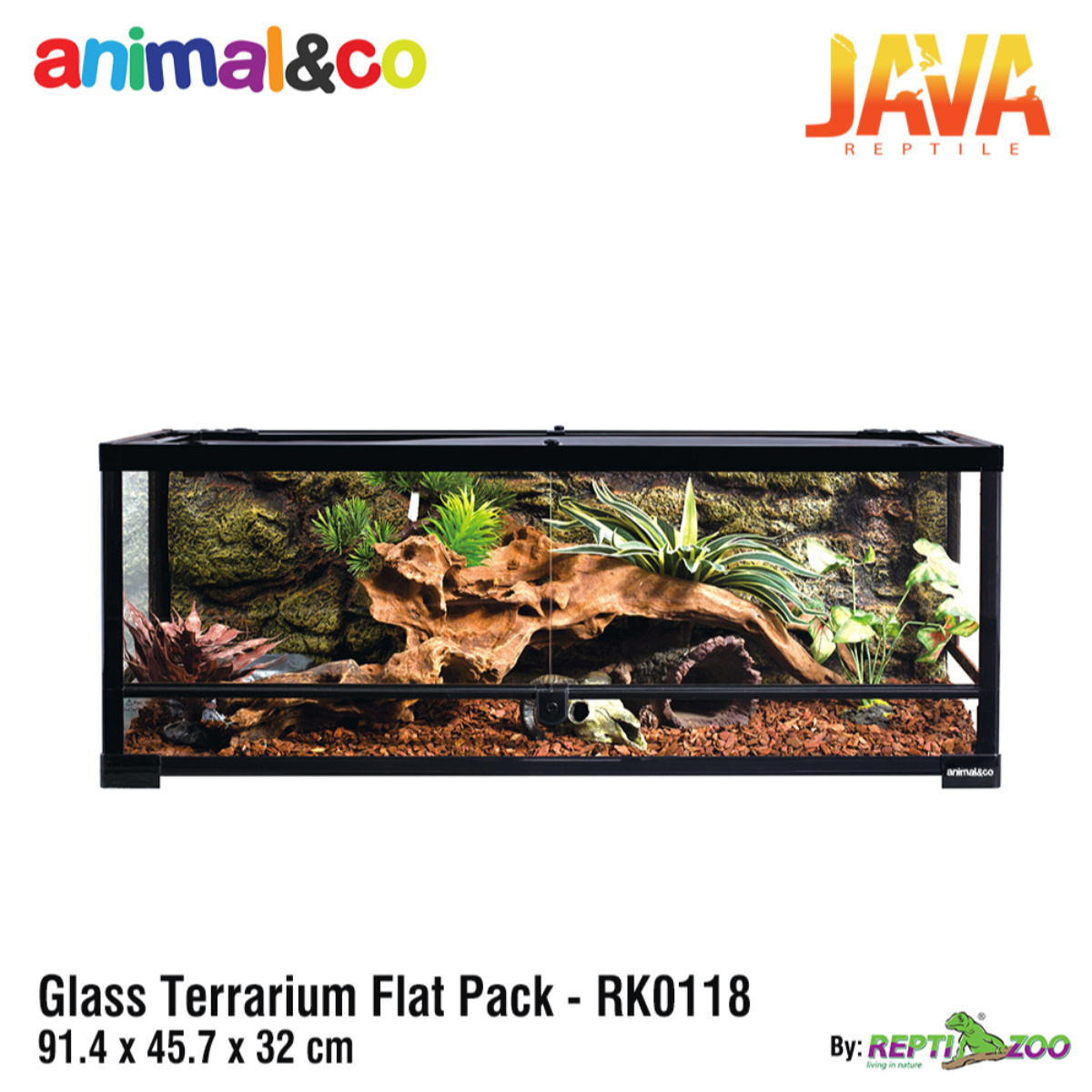 Animal&co Glass Terrarium 91x45x30cm by Reptizoo RK0118