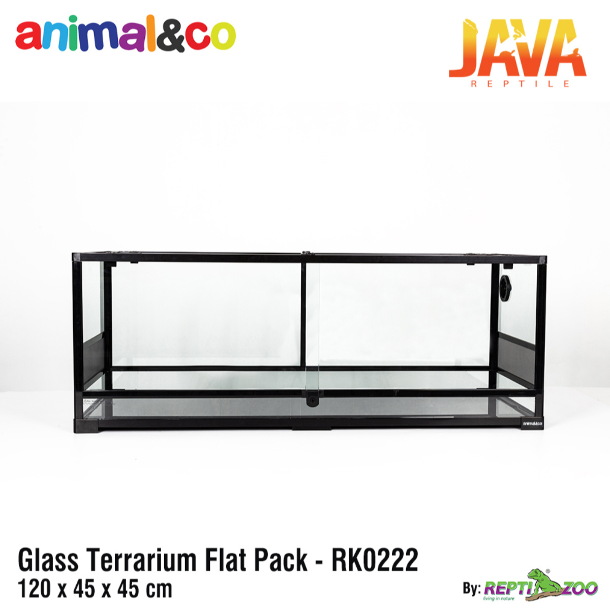 Animal&co Glass Terrarium 120x45x45cm Sliding Door by Reptizoo RK0222