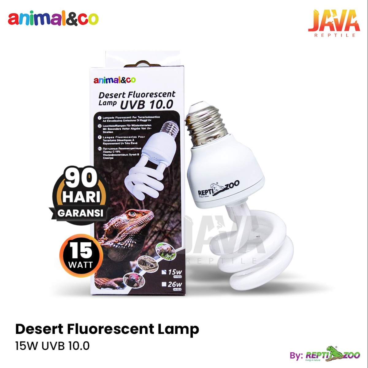 Animal&co Desert Fluorescent UVB 10.0 B*K*N Exoterra UVB - 15WATT