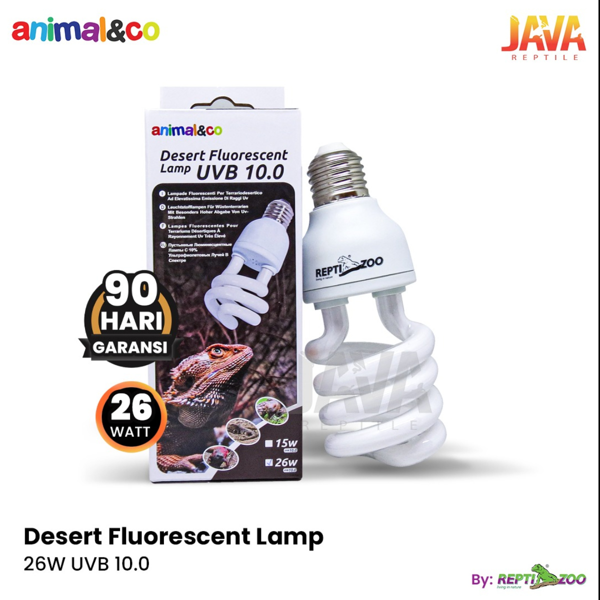Animal&co Desert Fluorescent UVB 10.0 B*K*N Exoterra UVB - 26WATT