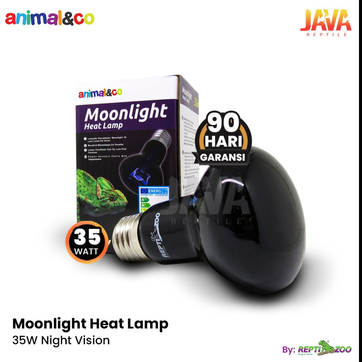 Animal&co Moonlight Heat Lamp 35 Watt by Reptizoo D63035