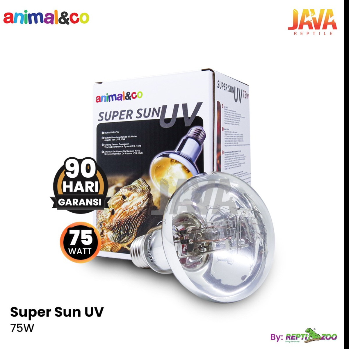 Animal&co Super Sun UVB UVA B*K*N Exoterra Solar glo - 75WATT
