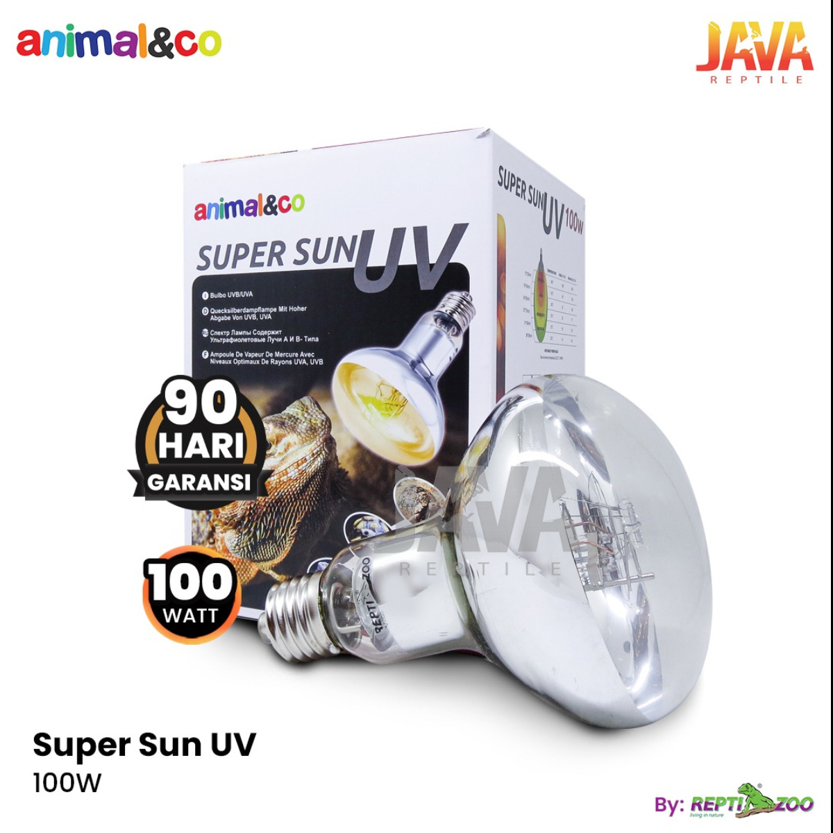 Animal&co Super Sun UVB UVA B*K*N Exoterra Solar glo - 100WATT