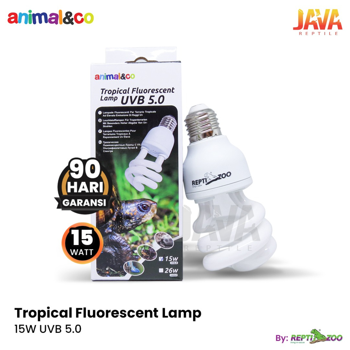 Animal&co Tropical Fluorescent UVB 5.0 B*K*N Exoterra UVB - 15WATT