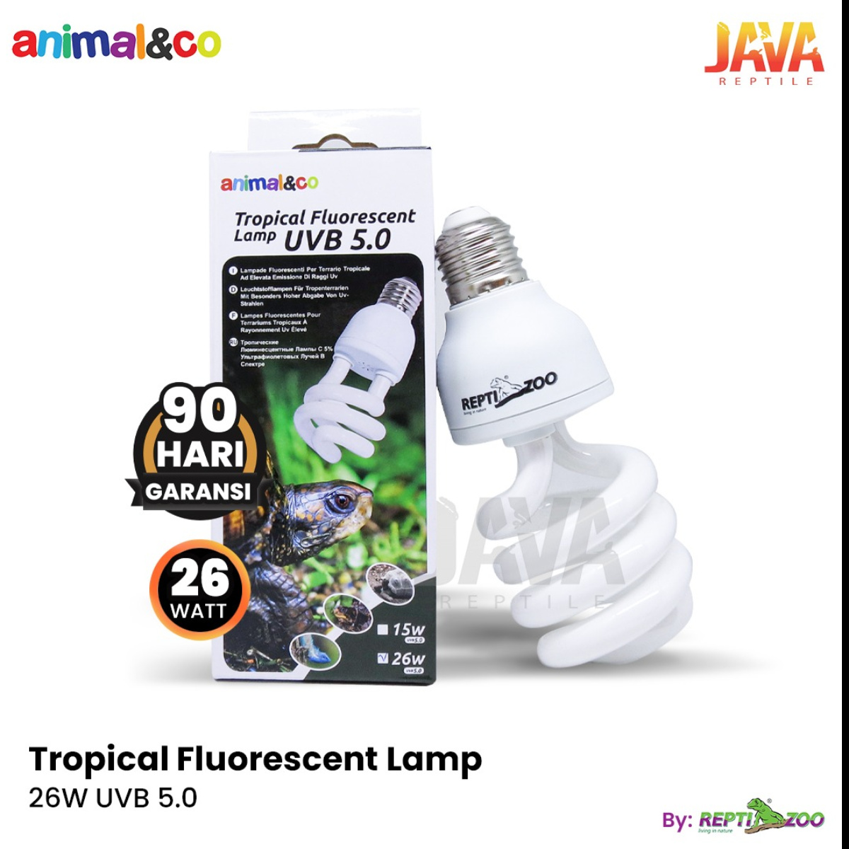 Animal&co Tropical Fluorescent UVB 5.0 B*K*N Exoterra UVB - 26WATT